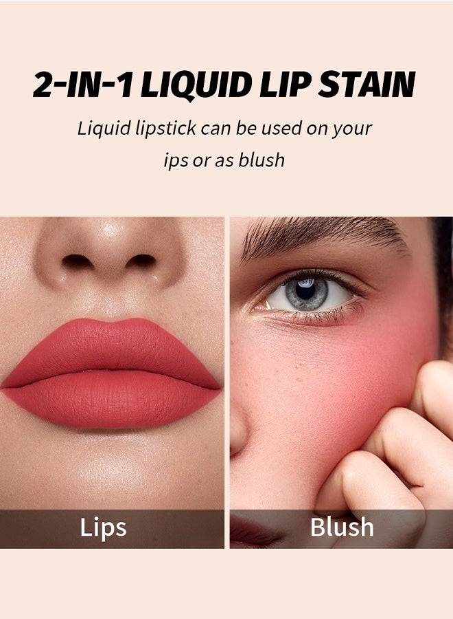 Julystar Lip Tint Longwear No-Budge Lipstick for Women, Highly Pigmented Liquid Lip Color Makeup, Non-Transfer Lip Gloss Stain Waterproof Smudge Proof 24 Hour, Instant Shine, Vegan & Cruelty-Free #01 - Image 4